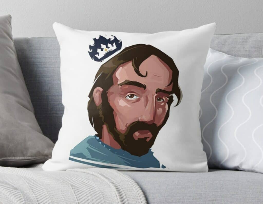 Asmongold art Throw Pillow 