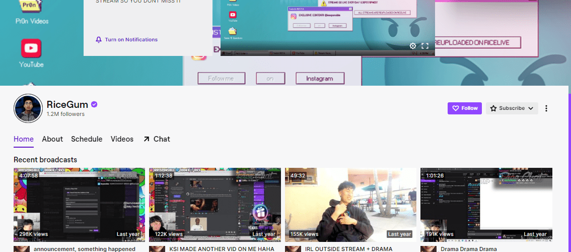 ricegum twitch stats