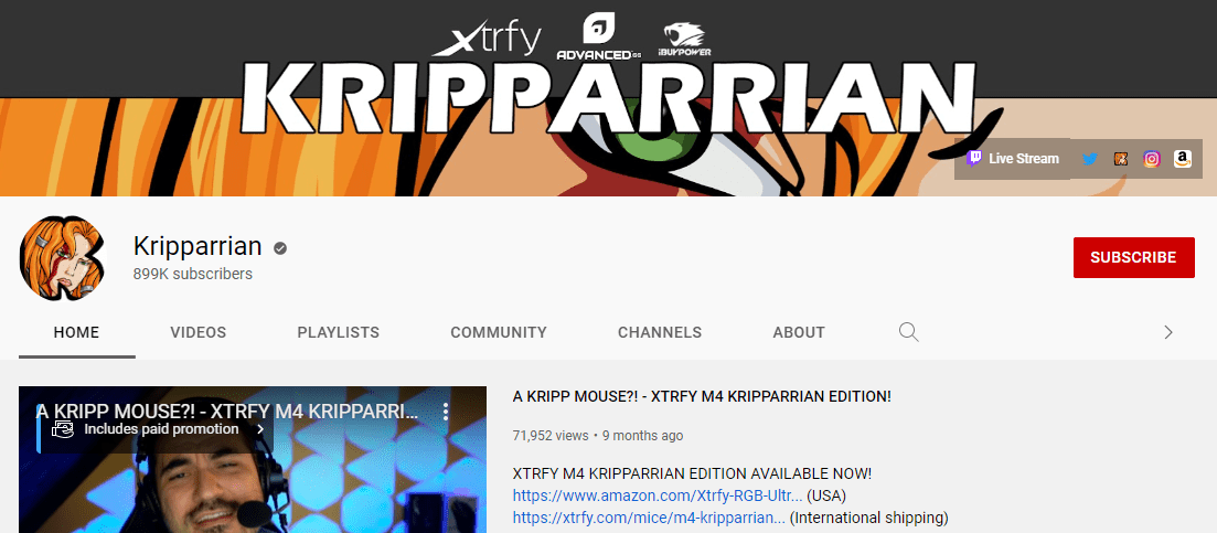 Kripparrian YouTube 